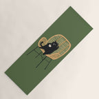 Lazy cat 2b Green enjoy coffee on rattan chair  Yoga Mat Gallery Image 1