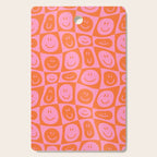 Retro happy face checkered pattern Cutting Board Gallery Image 1