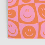 Retro happy face checkered pattern Poster Gallery Image 3
