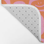Retro happy face checkered pattern Bath Mat Gallery Image 2