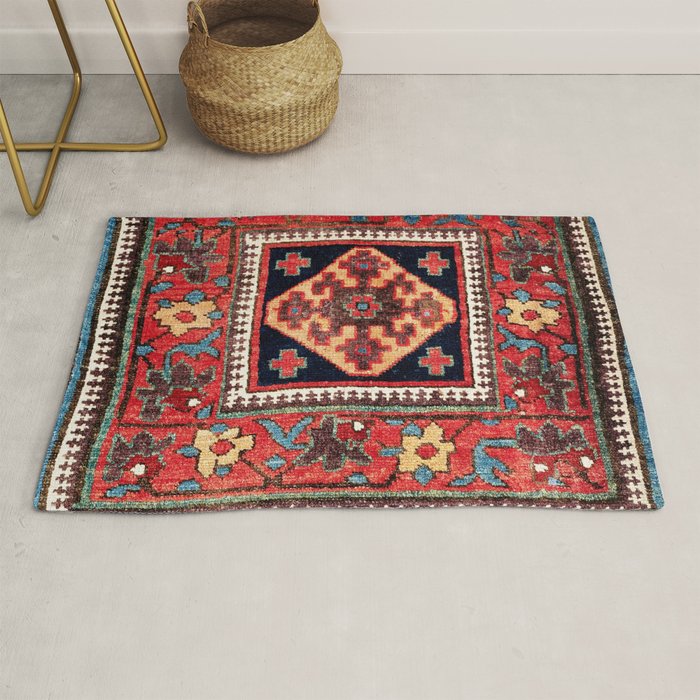 Kurdish Azerbaijan Northwest Persian Bag Face Print Rug Gallery Image 1
