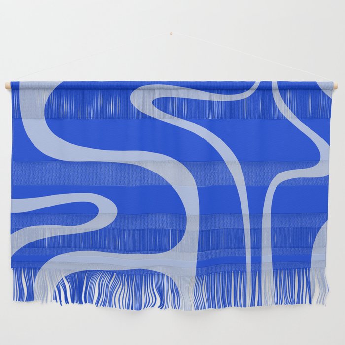 Copacetic Retro Abstract Pattern in Royal Blue and Light Blue Wall Hanging Gallery Image 1