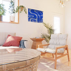 Copacetic Retro Abstract Pattern in Royal Blue and Light Blue Wall Hanging Gallery Image 2