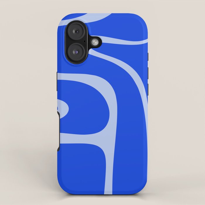 Copacetic Retro Abstract Pattern in Royal Blue and Light Blue iPhone Case Gallery Image 1