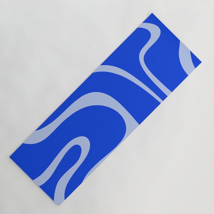 Copacetic Retro Abstract Pattern in Royal Blue and Light Blue Yoga Mat Gallery Image 1