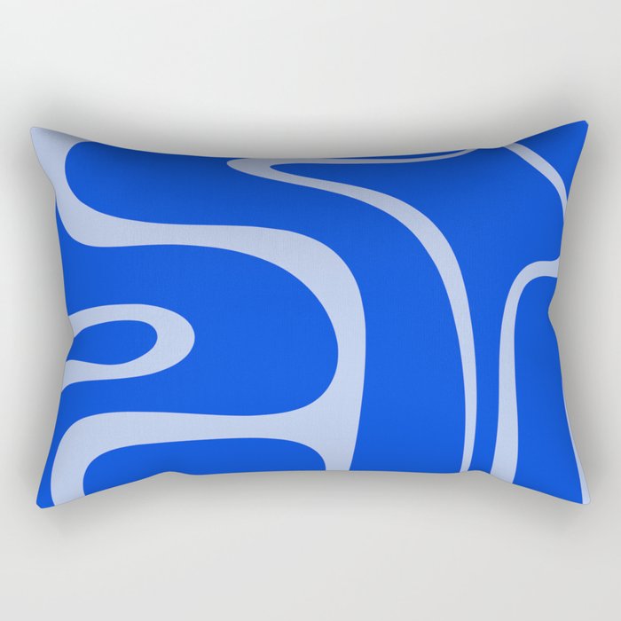 Copacetic Retro Abstract Pattern in Royal Blue and Light Blue Rectangular Pillow Gallery Image 2