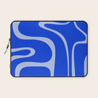 Copacetic Retro Abstract Pattern in Royal Blue and Light Blue Laptop Sleeve Gallery Image 1