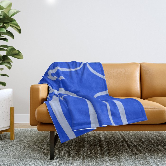 Copacetic Retro Abstract Pattern in Royal Blue and Light Blue Throw Blanket Gallery Image 1