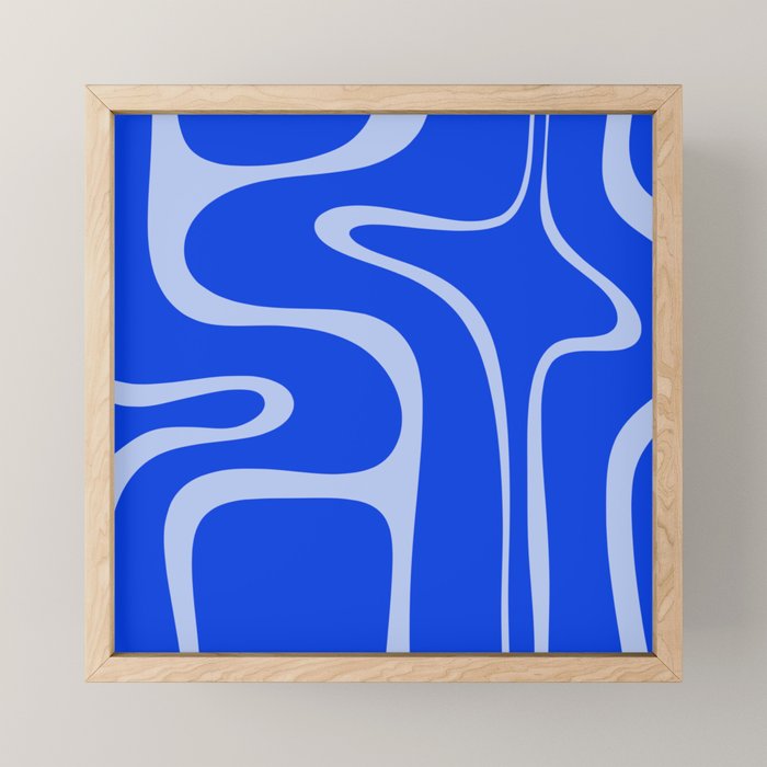 Copacetic Retro Abstract Pattern in Royal Blue and Light Blue Mini Art Print Gallery Image 1