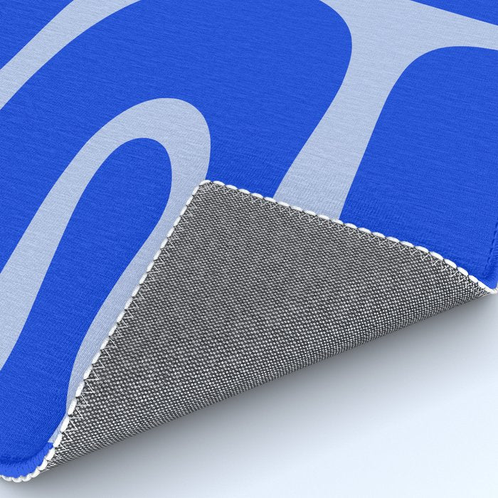 Copacetic Retro Abstract Pattern in Royal Blue and Light Blue Rug Gallery Image 4