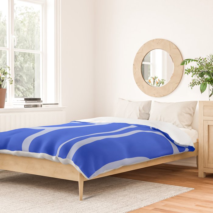 Copacetic Retro Abstract Pattern in Royal Blue and Light Blue Duvet Cover Gallery Image 2