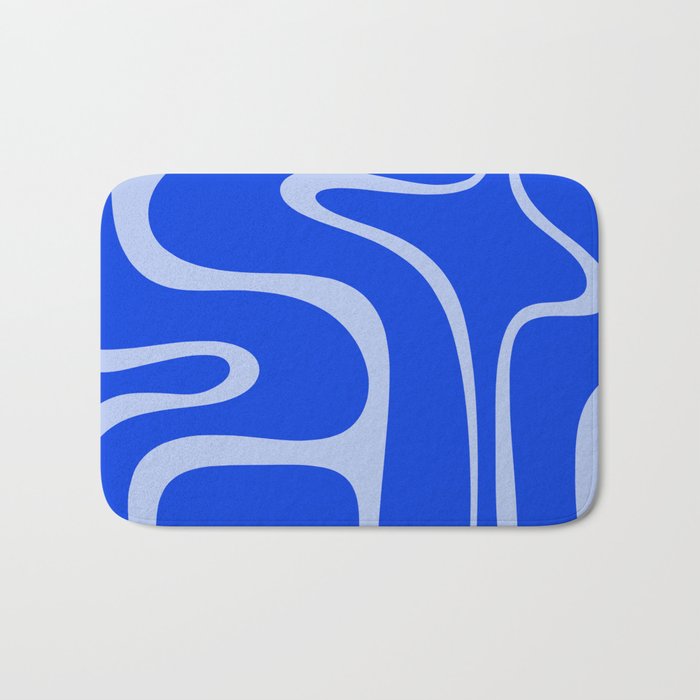 Copacetic Retro Abstract Pattern in Royal Blue and Light Blue Bath Mat Gallery Image 1