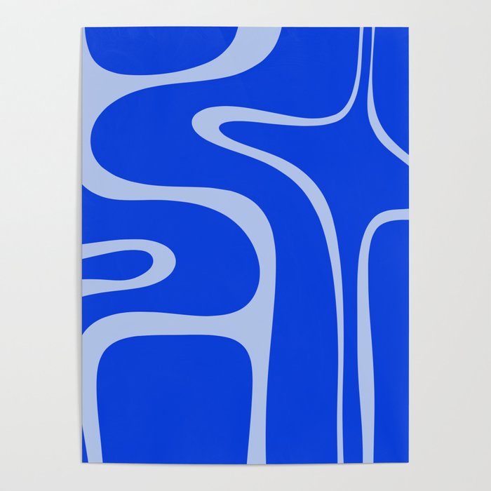 Copacetic Retro Abstract Pattern in Royal Blue and Light Blue Poster Gallery Image 4