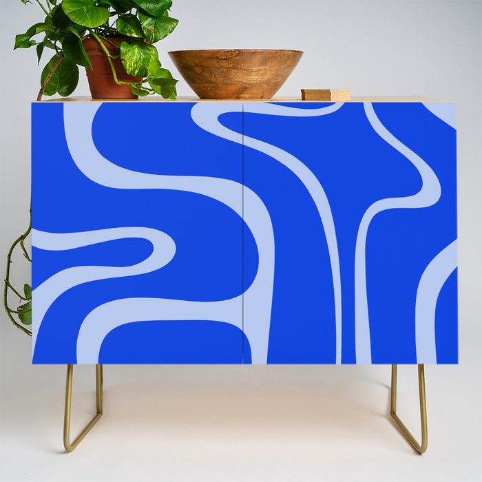 Copacetic Retro Abstract Pattern in Royal Blue and Light Blue Credenza Gallery Image 1