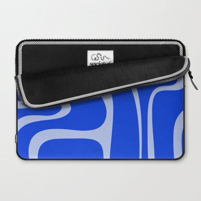 Copacetic Retro Abstract Pattern in Royal Blue and Light Blue Laptop Sleeve Gallery Image 2