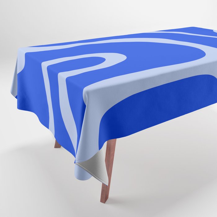 Copacetic Retro Abstract Pattern in Royal Blue and Light Blue Tablecloth Gallery Image 1