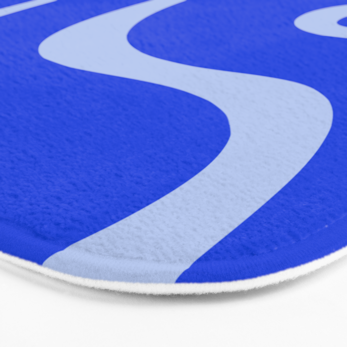 Copacetic Retro Abstract Pattern in Royal Blue and Light Blue Bath Mat Gallery Image 3