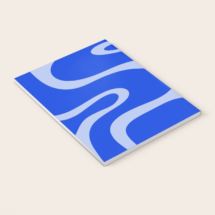 Copacetic Retro Abstract Pattern in Royal Blue and Light Blue Notebook Gallery Image 3