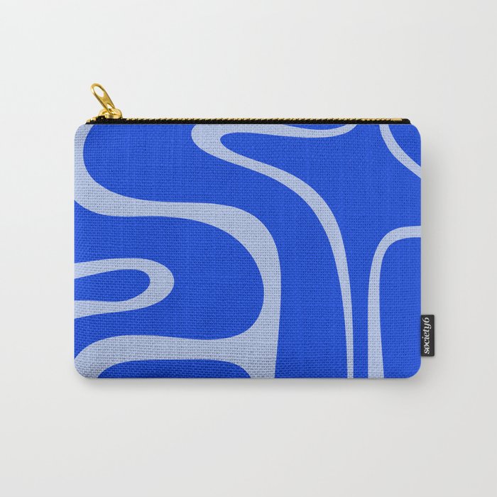 Copacetic Retro Abstract Pattern in Royal Blue and Light Blue Carry All Pouch Gallery Image 1