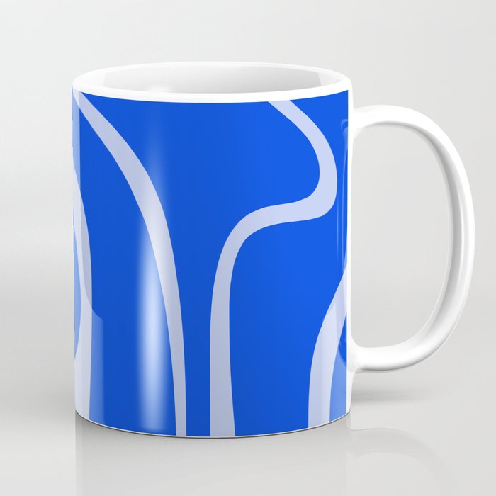 Copacetic Retro Abstract Pattern in Royal Blue and Light Blue Coffee Mug Gallery Image 1