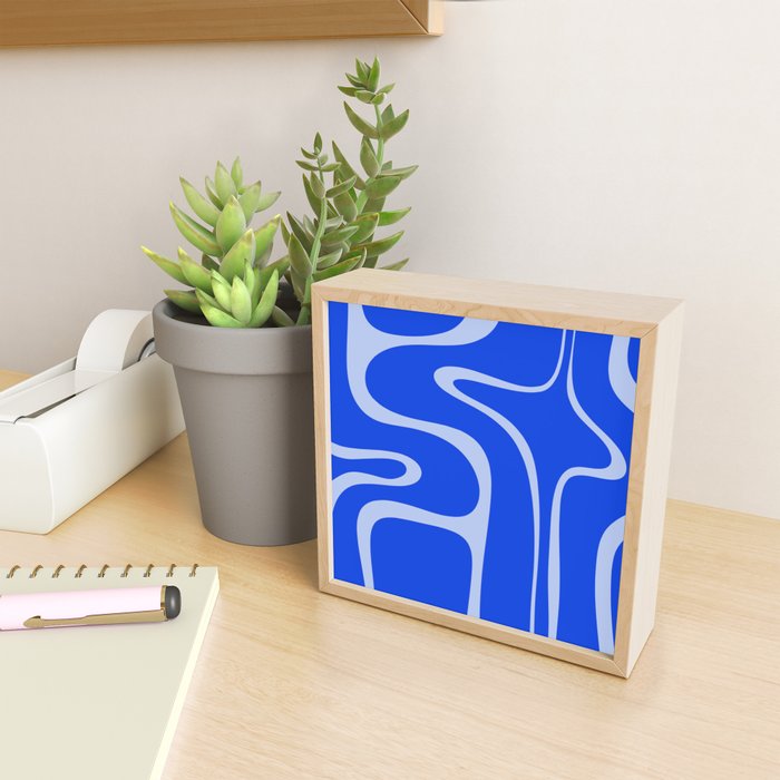 Copacetic Retro Abstract Pattern in Royal Blue and Light Blue Mini Art Print Gallery Image 2