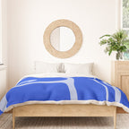 Copacetic Retro Abstract Pattern in Royal Blue and Light Blue Duvet Cover Gallery Image 3