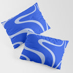 Copacetic Retro Abstract Pattern in Royal Blue and Light Blue Pillow Sham Gallery Image 3