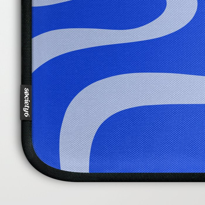 Copacetic Retro Abstract Pattern in Royal Blue and Light Blue Laptop Sleeve Gallery Image 3