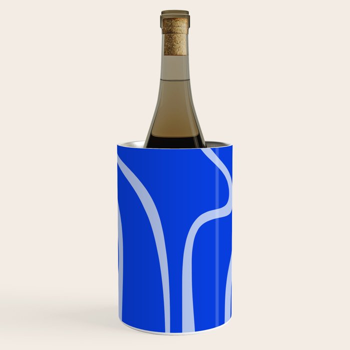 Copacetic Retro Abstract Pattern in Royal Blue and Light Blue Wine Chiller Gallery Image 3