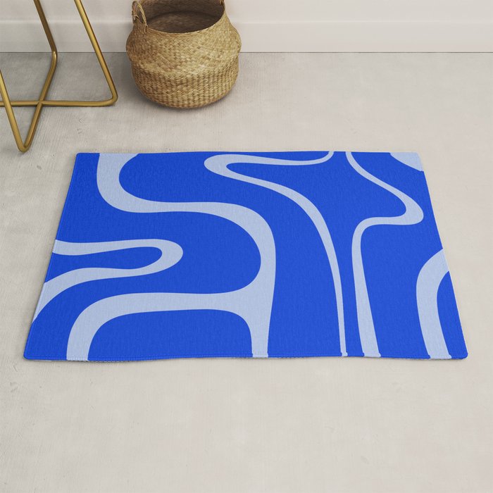 Copacetic Retro Abstract Pattern in Royal Blue and Light Blue Rug Gallery Image 1