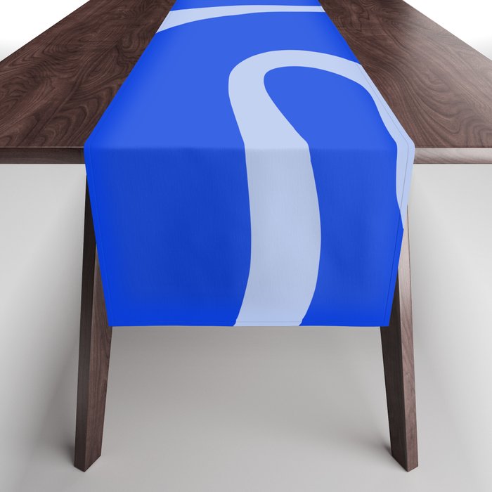 Copacetic Retro Abstract Pattern in Royal Blue and Light Blue Table Runner Gallery Image 1
