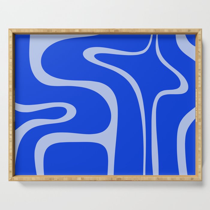 Copacetic Retro Abstract Pattern in Royal Blue and Light Blue Serving Tray Gallery Image 1
