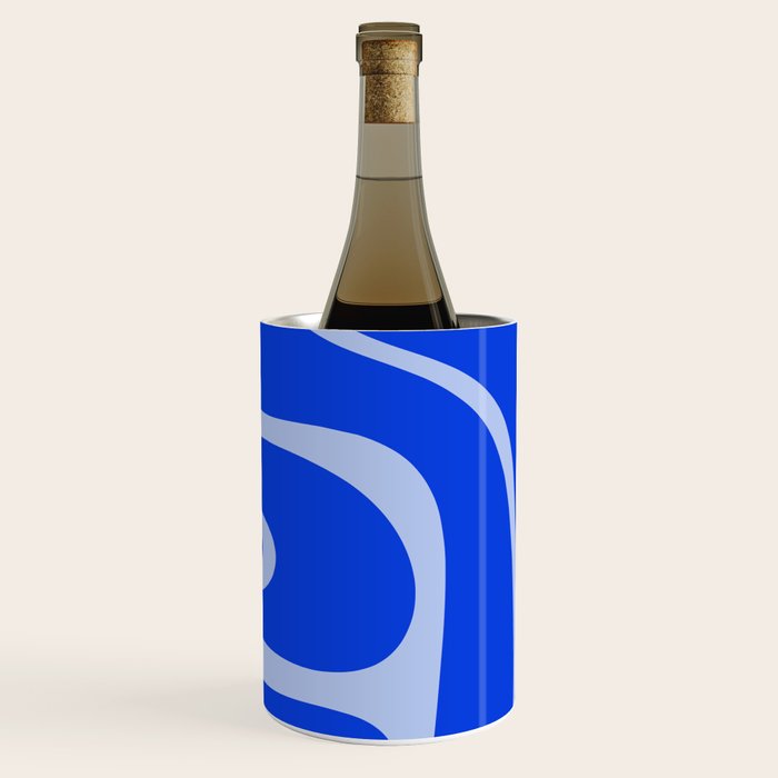 Copacetic Retro Abstract Pattern in Royal Blue and Light Blue Wine Chiller Gallery Image 1