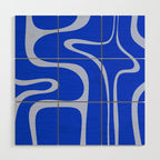 Copacetic Retro Abstract Pattern in Royal Blue and Light Blue Wood Wall Art Gallery Image 1