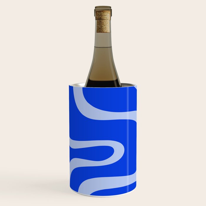 Copacetic Retro Abstract Pattern in Royal Blue and Light Blue Wine Chiller Gallery Image 2