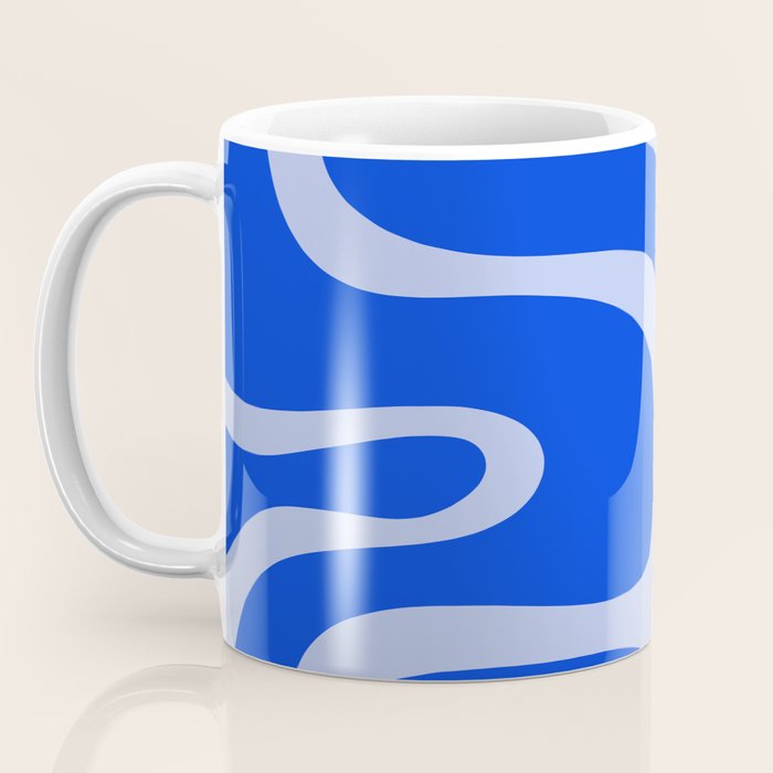 Copacetic Retro Abstract Pattern in Royal Blue and Light Blue Coffee Mug Gallery Image 3