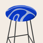 Copacetic Retro Abstract Pattern in Royal Blue and Light Blue Stool Gallery Image 2