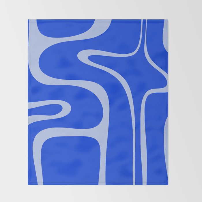 Copacetic Retro Abstract Pattern in Royal Blue and Light Blue Throw Blanket Gallery Image 2