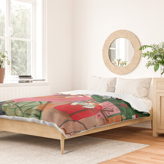 Festive retro Christmas cats modern traditional holiday Duvet Cover Gallery Image 2