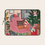 Festive retro Christmas cats modern traditional holiday Laptop Sleeve Gallery Image 1
