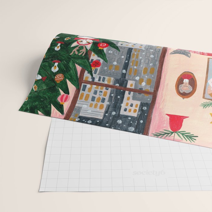 Festive retro Christmas cats modern traditional holiday Wrapping Paper Gallery Image 2
