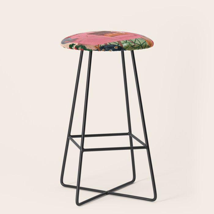 Festive retro Christmas cats modern traditional holiday Stool Gallery Image 1