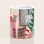 Festive retro Christmas cats modern traditional holiday Coffee Mug Gallery Image 4