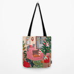 Festive retro Christmas cats modern traditional holiday Tote Bag Gallery Image 2
