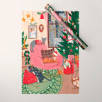 Festive retro Christmas cats modern traditional holiday Wrapping Paper Gallery Image 1