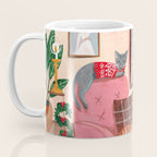 Festive retro Christmas cats modern traditional holiday Coffee Mug Gallery Image 3