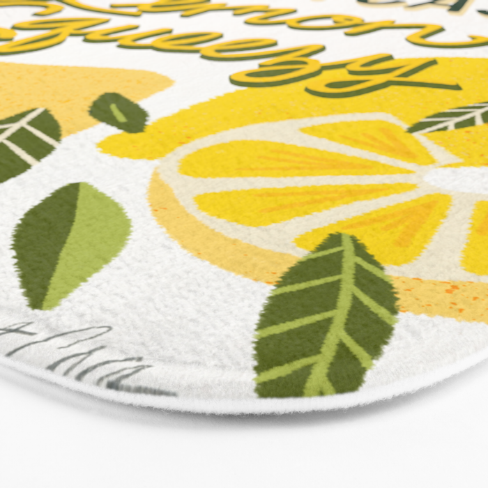 Easy Peasy Lemon Squeezy Citrus - Yellow & Green Palette Bath Mat Gallery Image 3