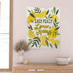 Easy Peasy Lemon Squeezy Citrus - Yellow & Green Palette Wall Tapestry Gallery Image 2