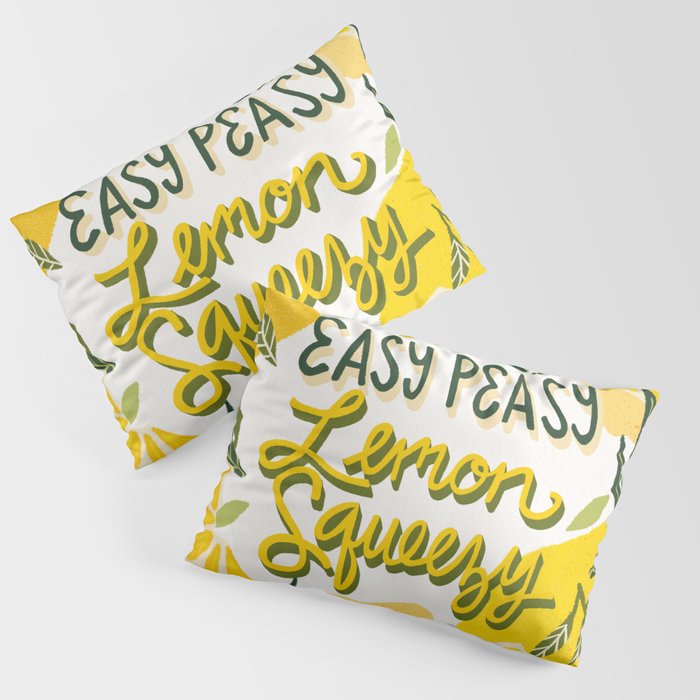 Easy Peasy Lemon Squeezy Citrus - Yellow & Green Palette Pillow Sham Gallery Image 3