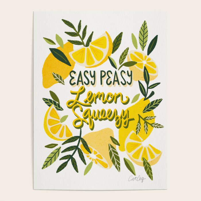 Easy Peasy Lemon Squeezy Citrus - Yellow & Green Palette Poster Gallery Image 1
